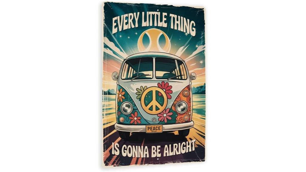 retro hippie van sign