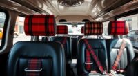 retro plaid seatbelt selection