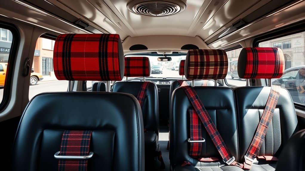 retro plaid seatbelt selection