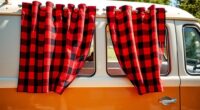 retro plaid vw bus curtains