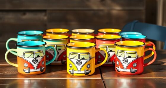 retro vw bus mug sets