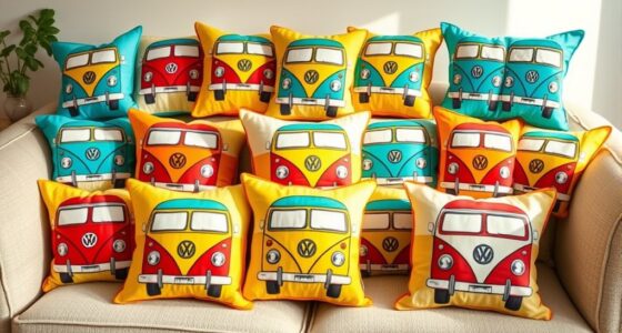 retro vw bus pillow covers