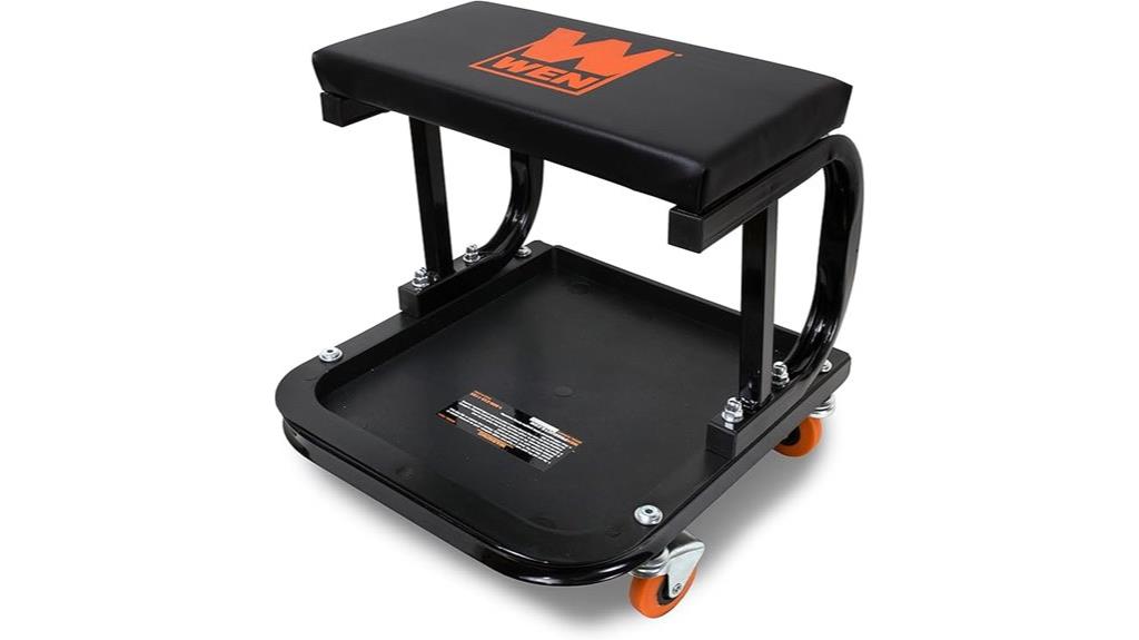 rolling mechanic seat with storage