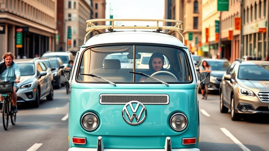 safe vintage bus driving