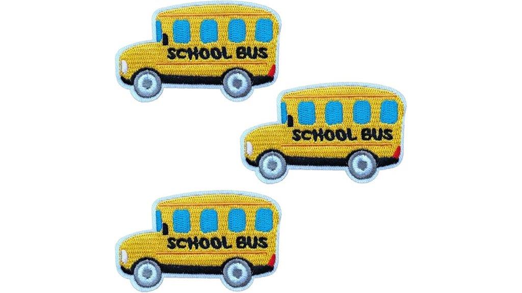 school bus embroidered patches