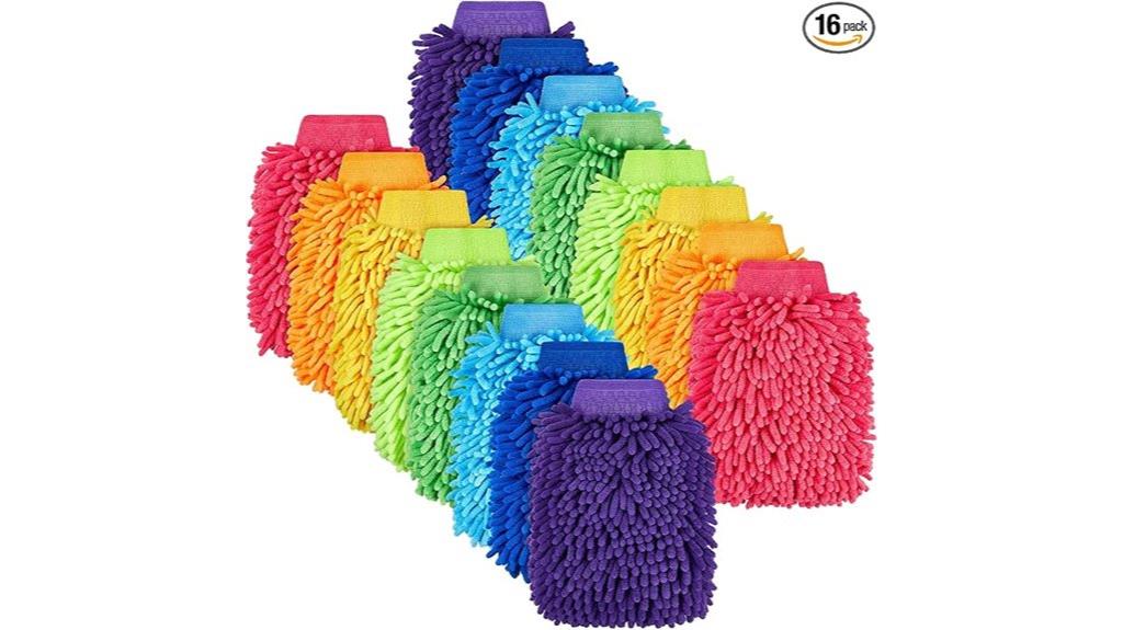 set of 16 microfiber mitts