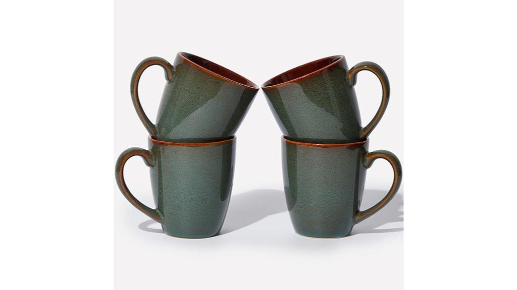 set of four ceramic mugs