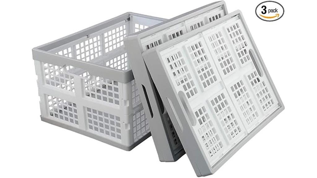 set of three collapsible storage bins