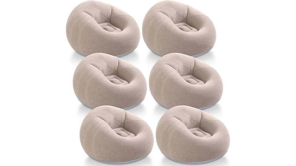 six inflatable bean bags
