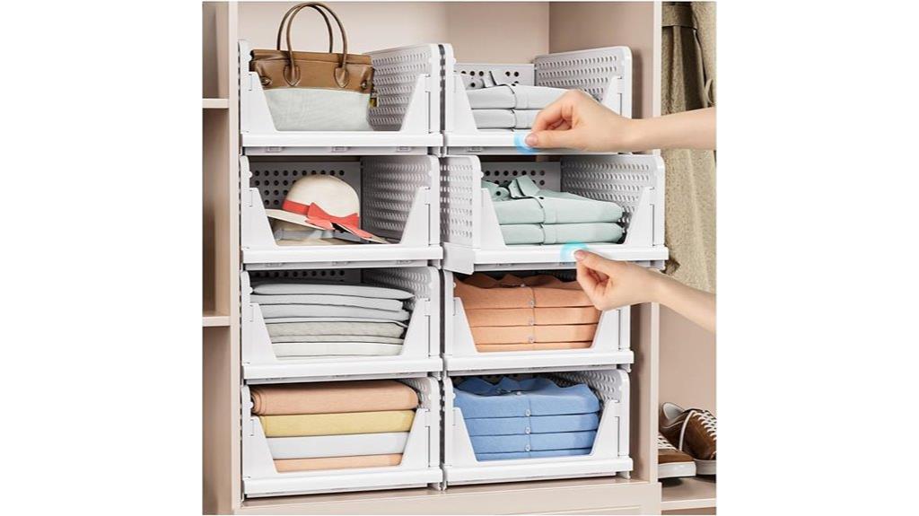 stackable closet storage bins