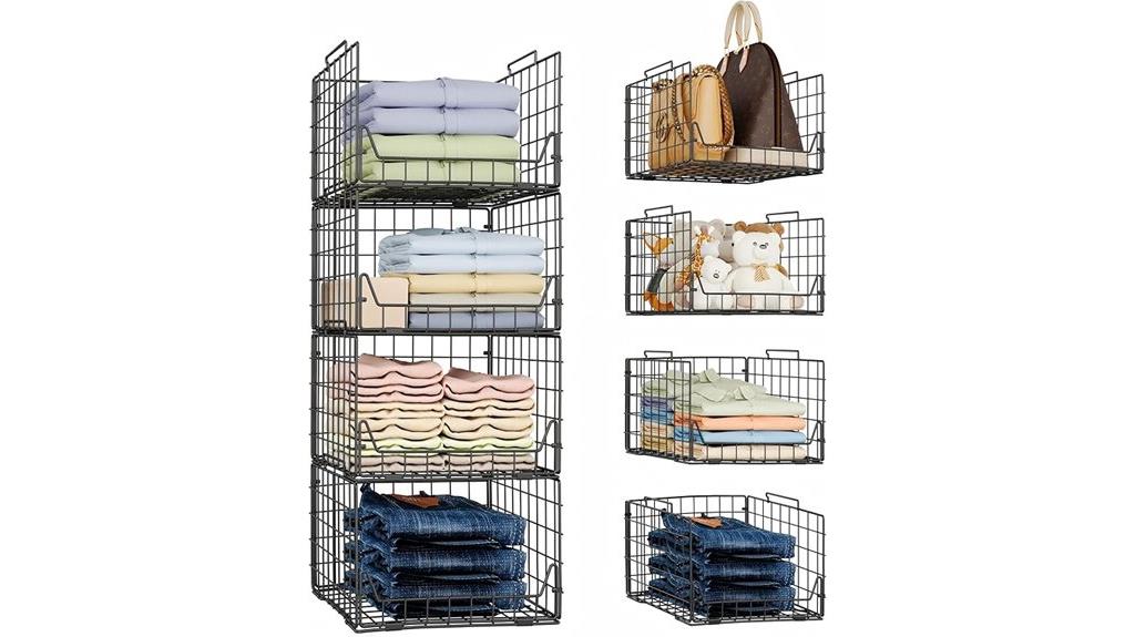 stackable closet storage bins