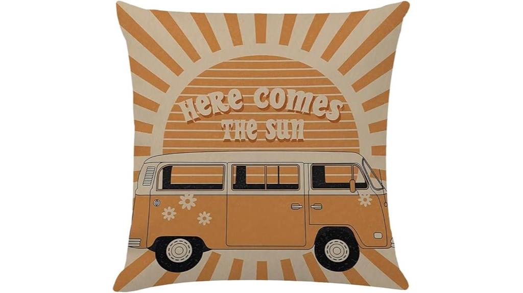 sunshine themed throw pillow