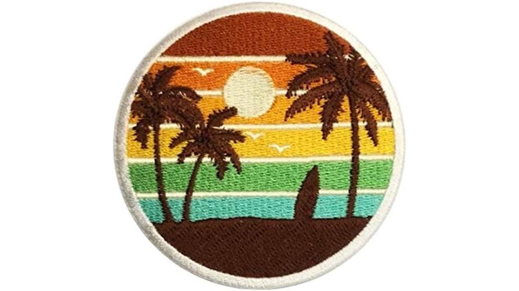 surf sunset embroidered patch