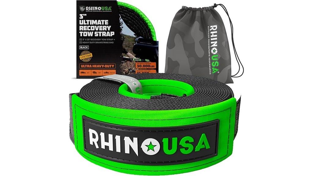 three 20 foot recovery straps