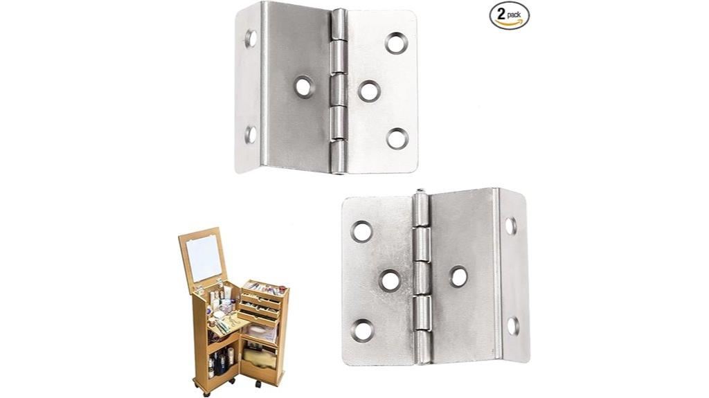 three folding wooden hinges