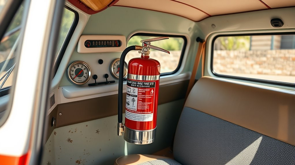 top vw bus fire extinguisher mounts