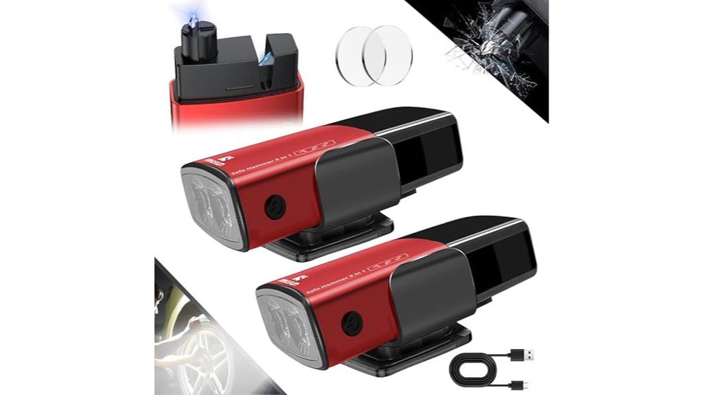 triple function red car hammer