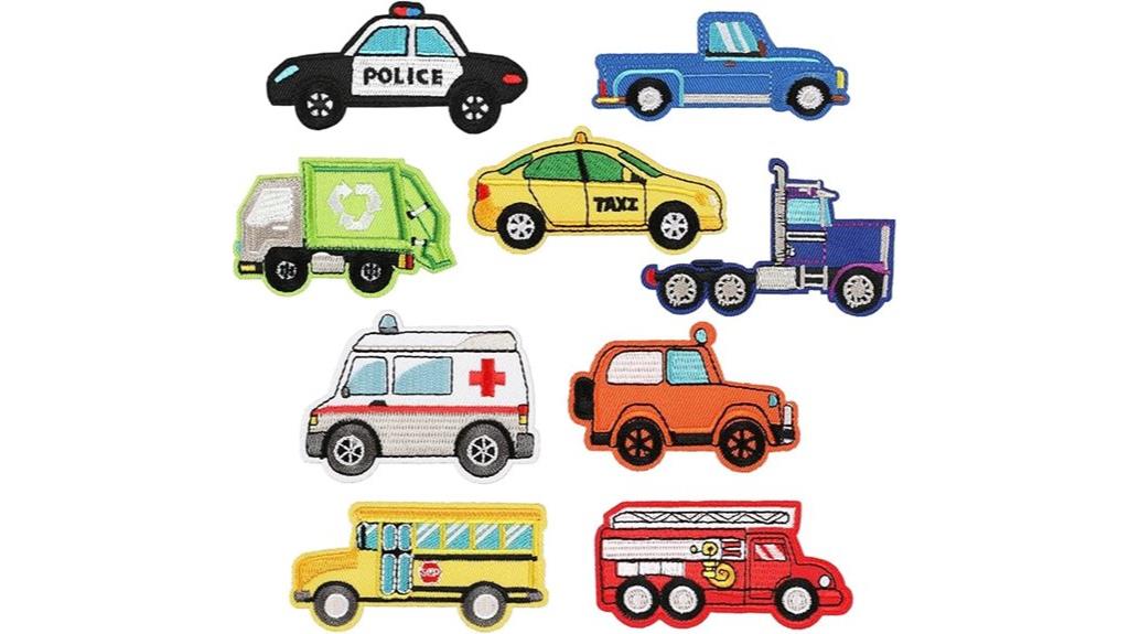 vehicle themed iron on patches
