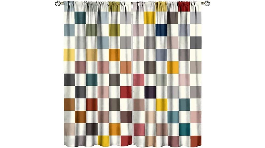 vibrant plaid curtain designs