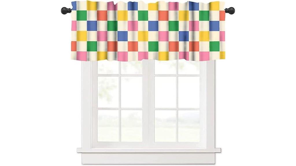 vintage 70s checkerboard window valance