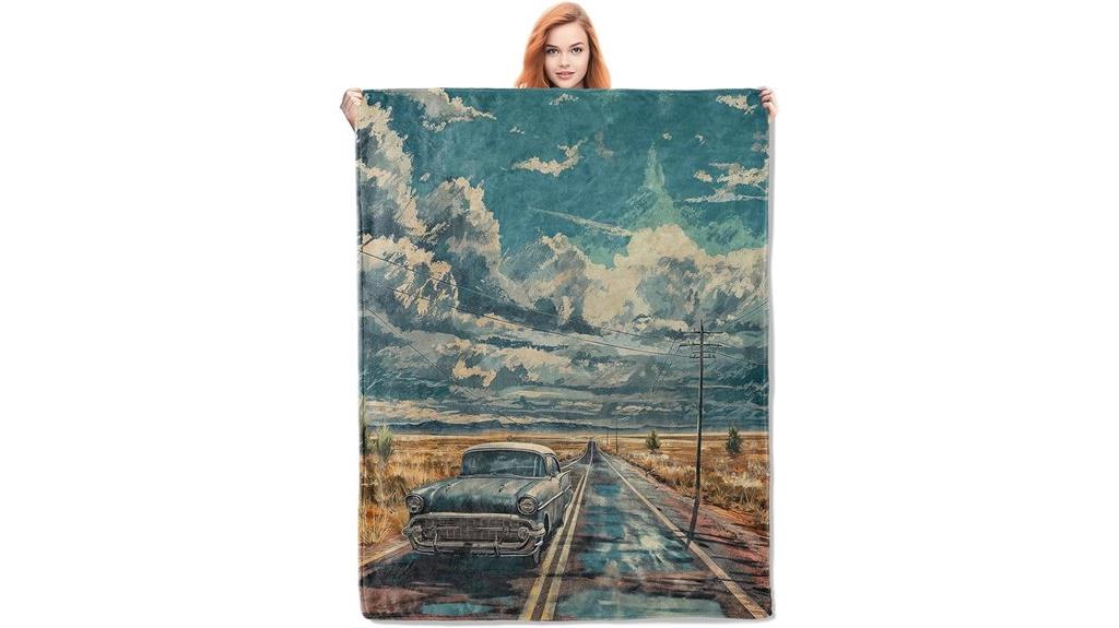 vintage car route blanket