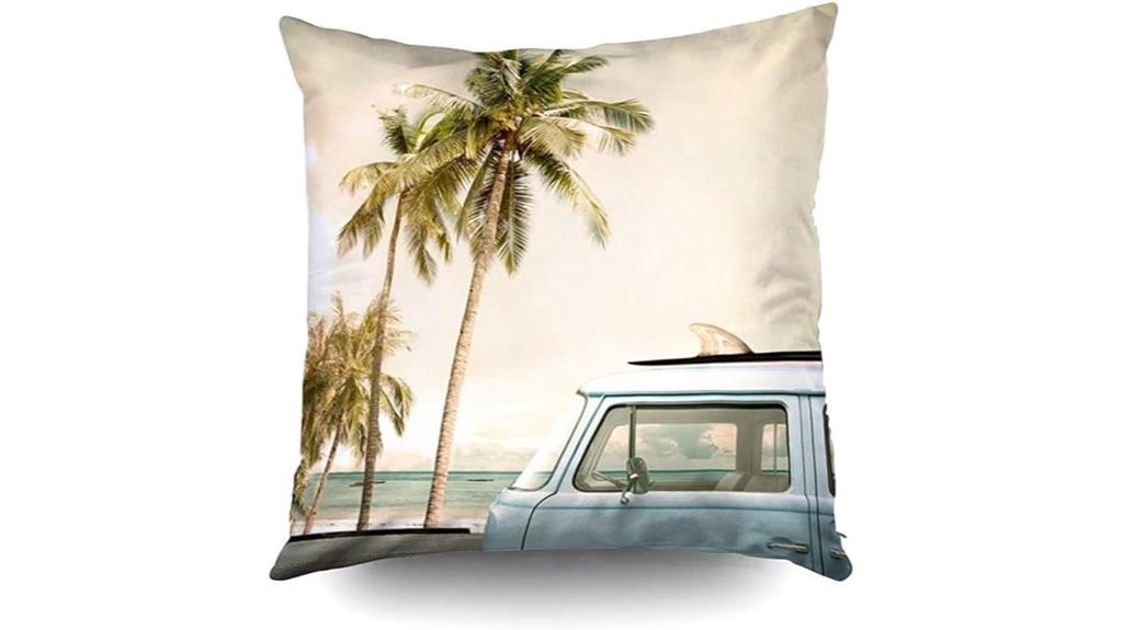 vintage surf beach pillowcase