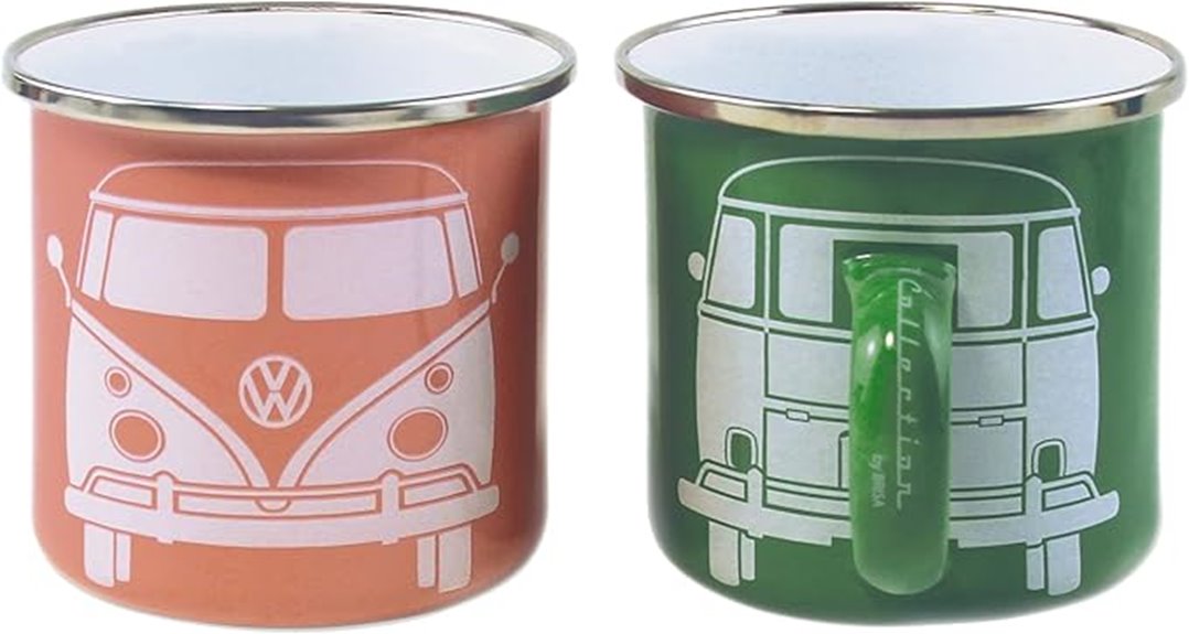 volkswagen enamel mug set