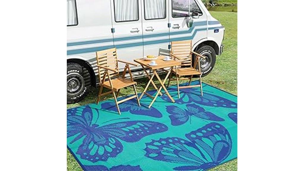waterproof reversible butterfly rug