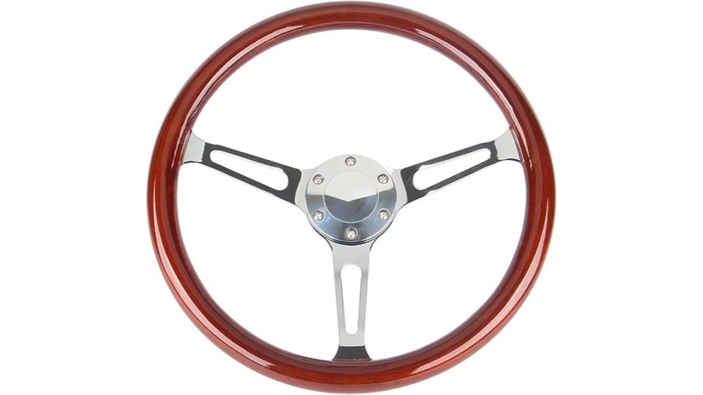 wood grain steering wheel
