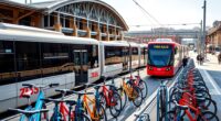 electric bus multimodal hub
