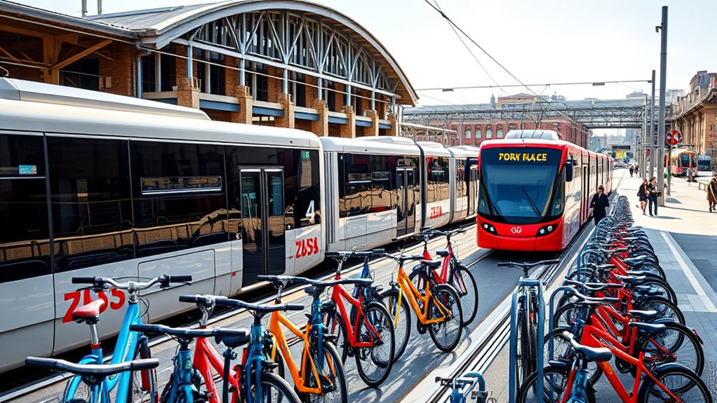 electric bus multimodal hub