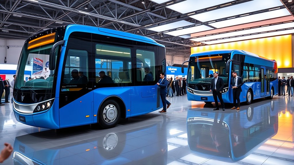 electric buses at busworld