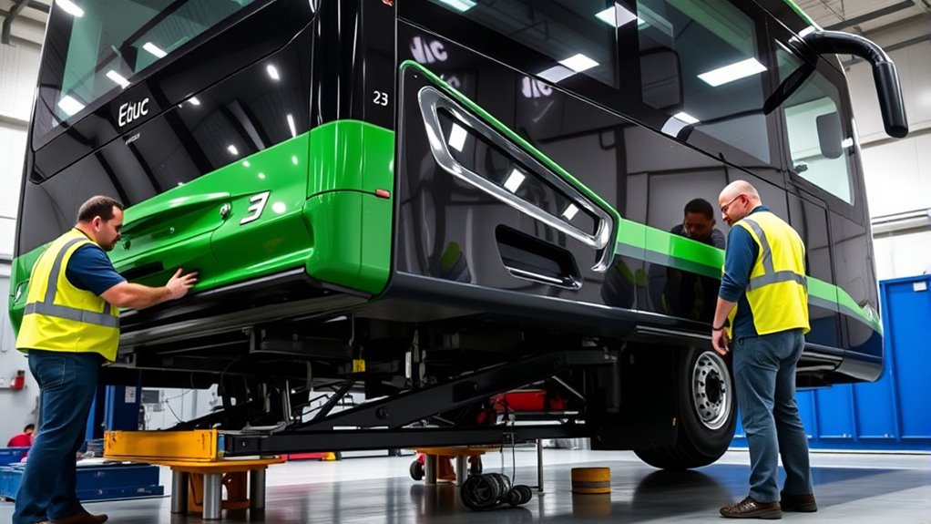 safe electric bus lifting