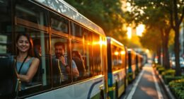 silent electric bus rides