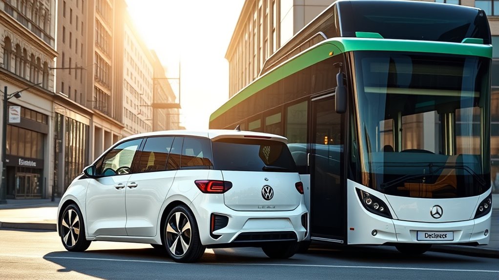 volkswagen minivan versus daimler bus