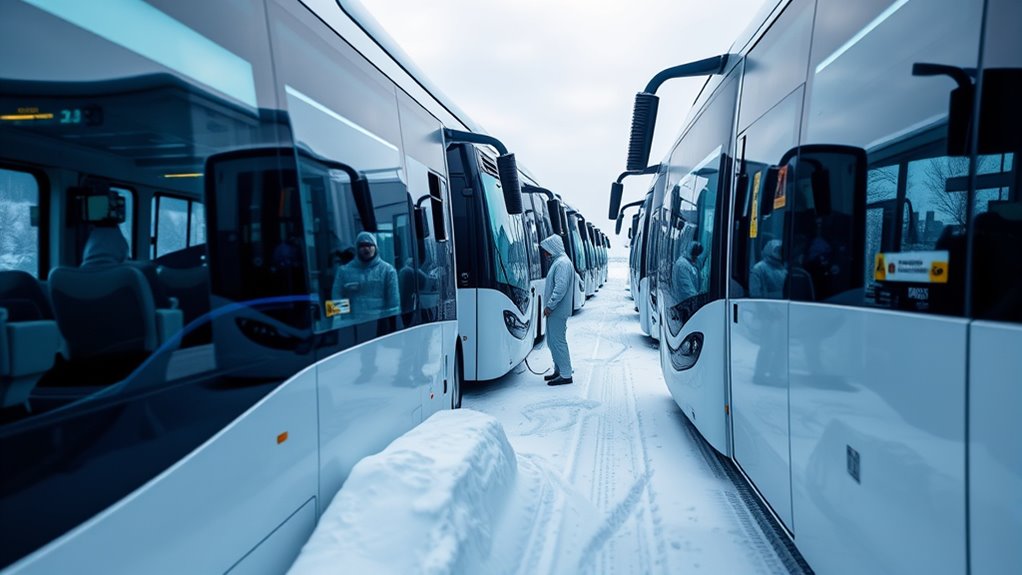 winter electric bus pre conditioning