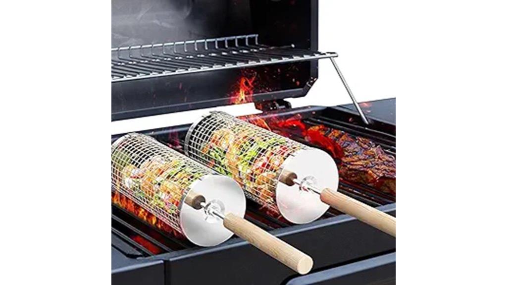 bbq camping rolling grill