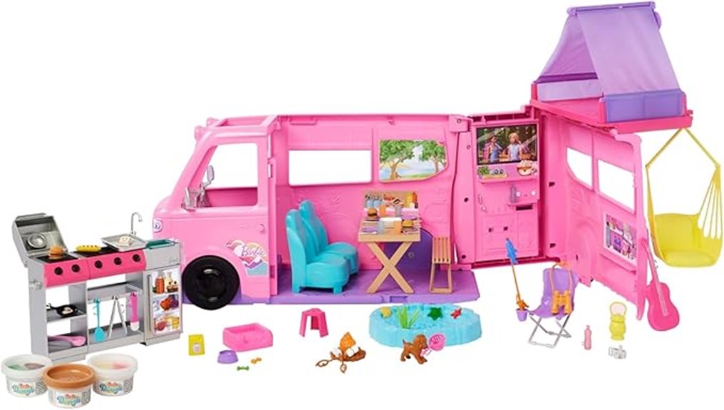 camping themed barbie playset