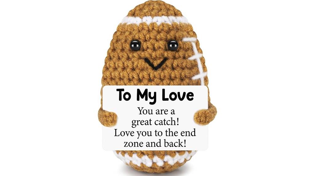 crocheted football anniversary gift