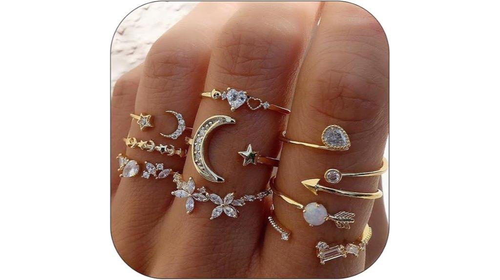 stackable gold jewelry set
