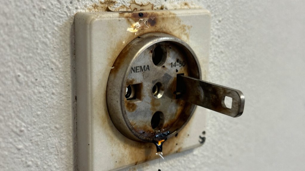 outlet melting during charging