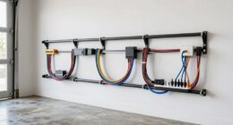 secure garage cable organization