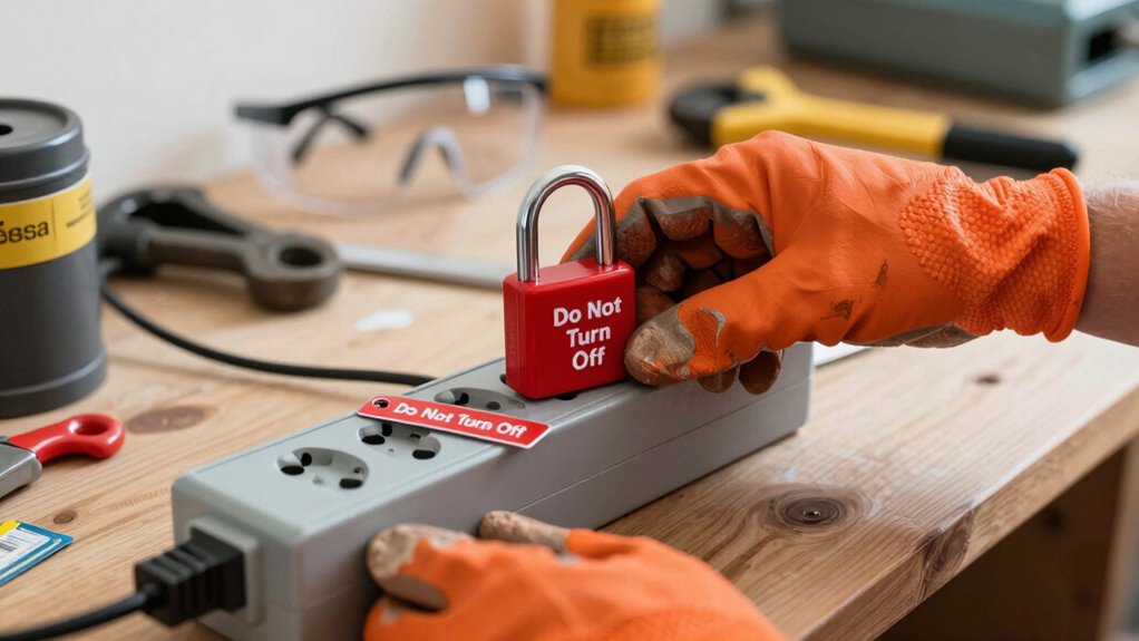use lockout tagout procedures